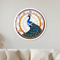 Stained Glass Peacock with white frame