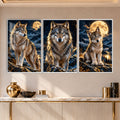 Moonlit Wolf with white frame