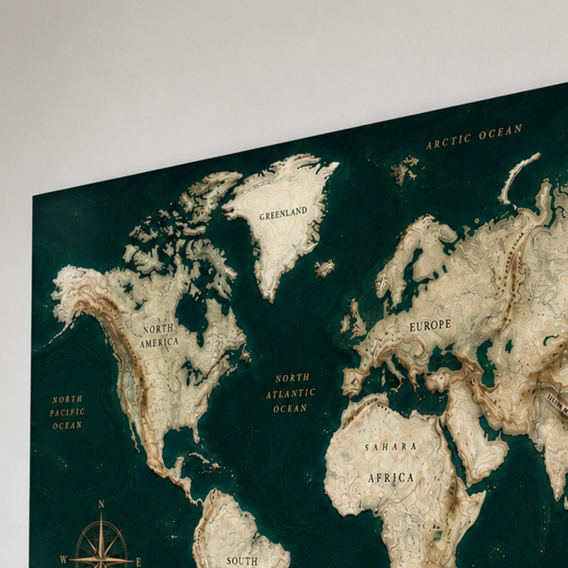 Emerald World Map lifestyle view