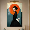 Lady With White Cat lifestyle view