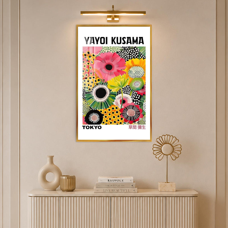 Kusama Floral Tokyo with gold frame