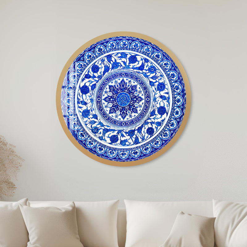 Sapphire Floral Medallion with gold frame