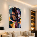 Geometric African Faces angled lifestyle view