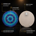 Blue Radial Evil Eye Dial — tempered glass, ultra HD print, ready to hang