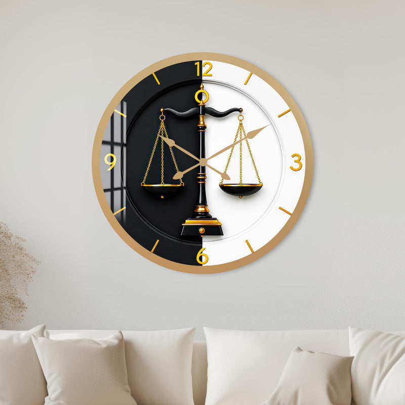 Golden Scales of Justice with gold frame