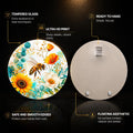 Honeybee Garden — tempered glass, ultra HD print, ready to hang