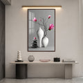 Pink Magnolia Still Life with walnut frame