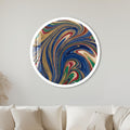 Regal Marble Swirl Medallion with white frame