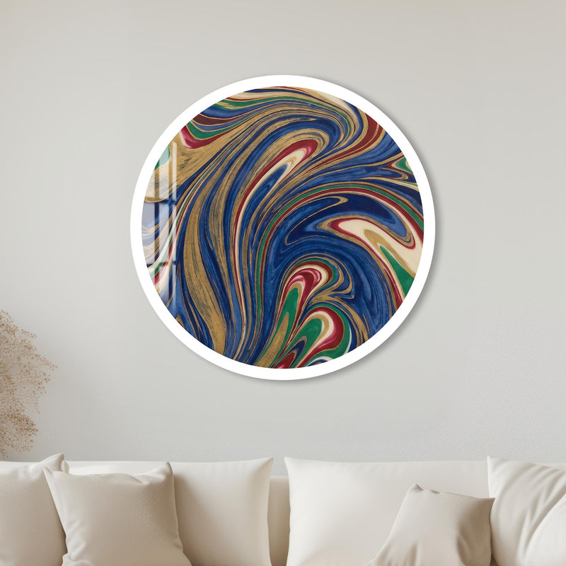 Regal Marble Swirl Medallion with white frame