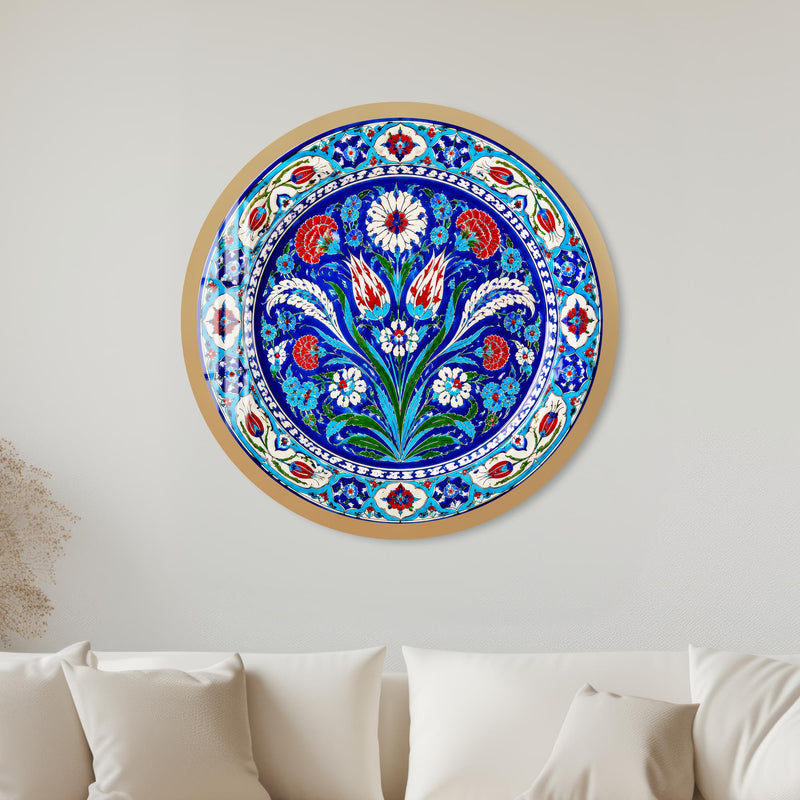 Ottoman Floral Medallion with gold frame
