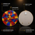 Radial Stained Glass Sunburst — tempered glass, ultra HD print, ready to hang