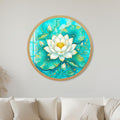 Turquoise Lotus with black frame