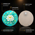Turquoise Lotus with walnut frame