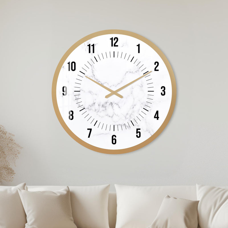 White Marble with gold frame