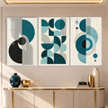 Teal Geometric with white frame