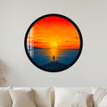 Solitary Sunset Vigil with black frame