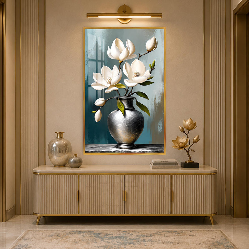 Ivory Magnolia Elegance with gold frame