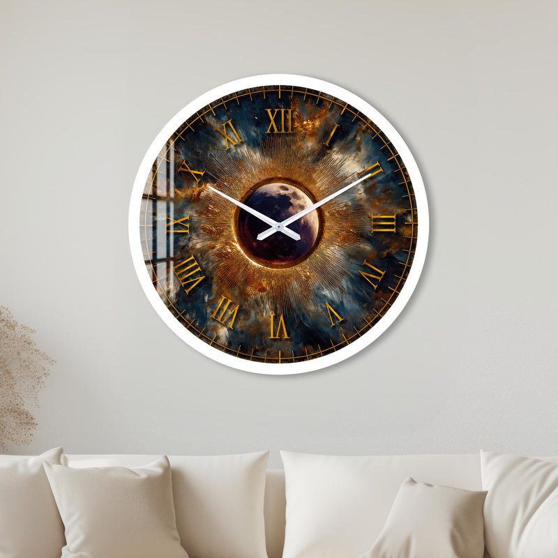 Celestial Golden Eclipse with white frame