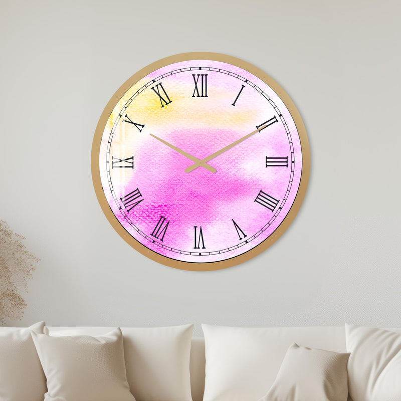 Pink Watercolour Roman with gold frame