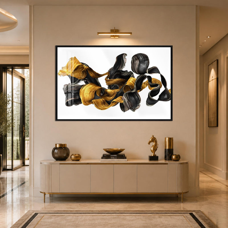 Gold Silk Flow with black frame
