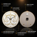 Golden Scales of Justice — tempered glass, ultra HD print, ready to hang