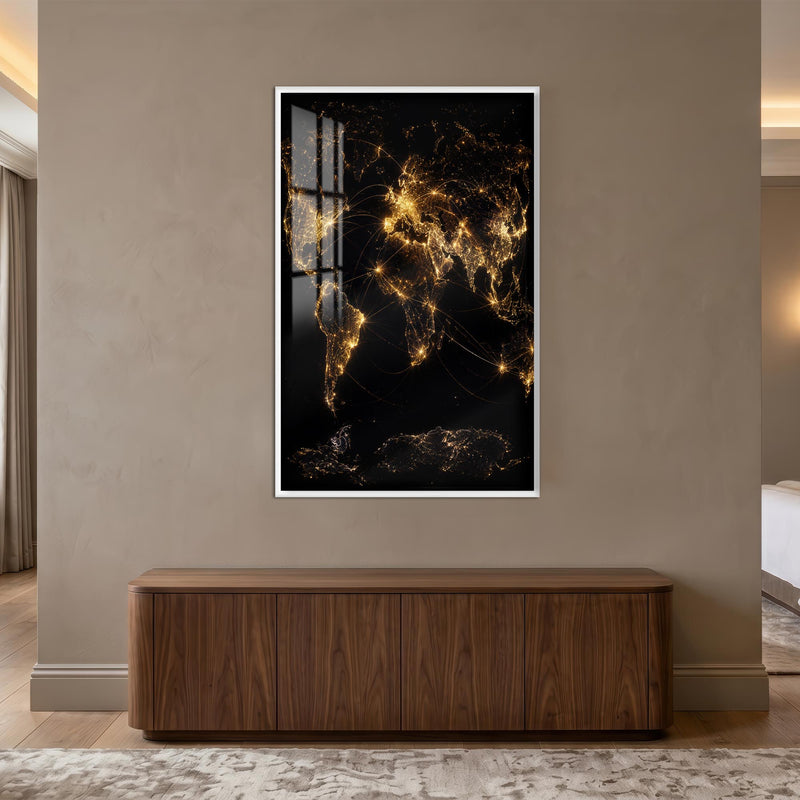 Golden World Connections with white frame