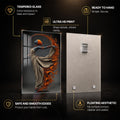 Ember Dance — tempered glass, ultra HD print, ready to hang