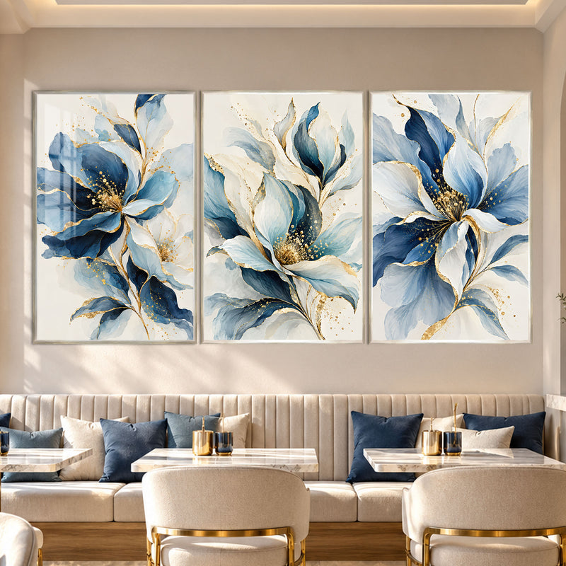 Blue Blossom with silver frame