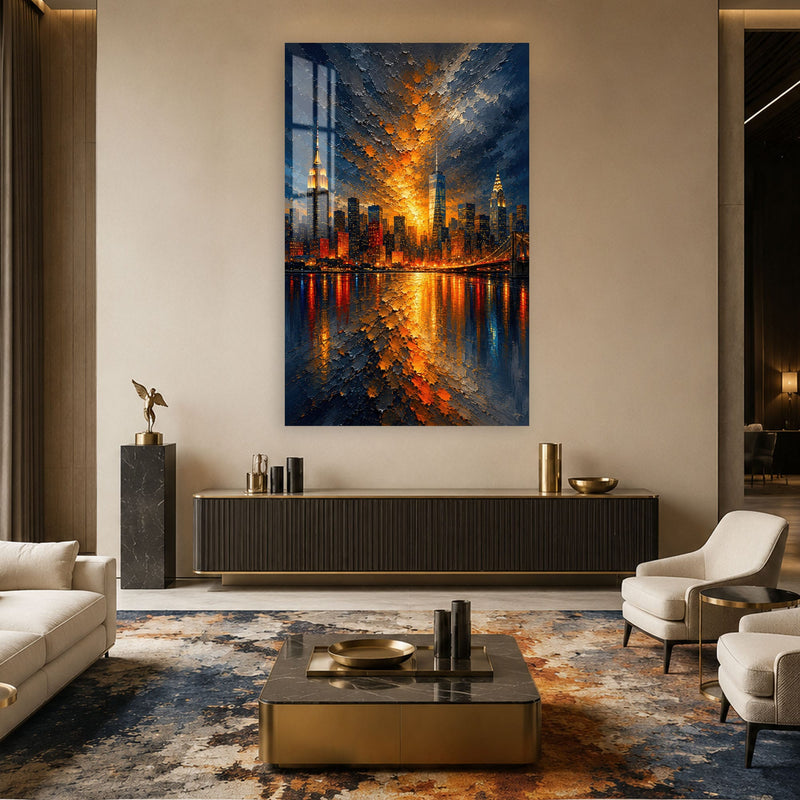 Artronauts Glass Print Manhattan Afterglow Glass Wall Art