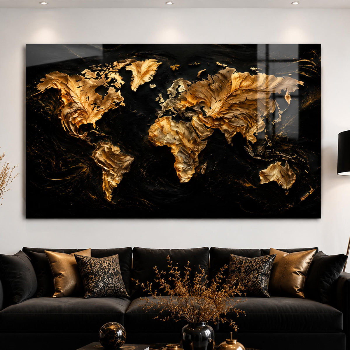 Golden World Map lifestyle view