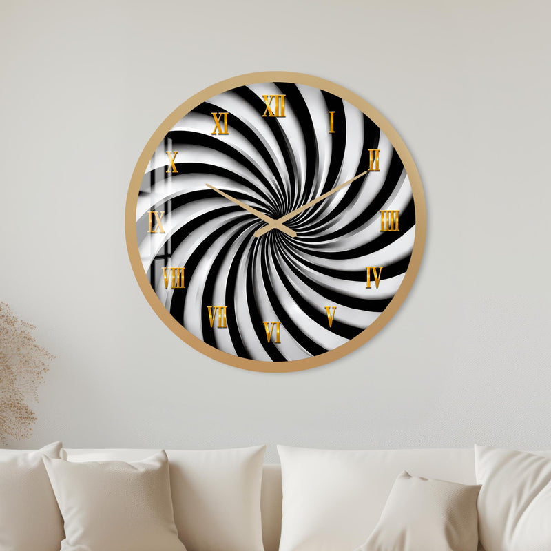 Monochrome Spiral with gold frame