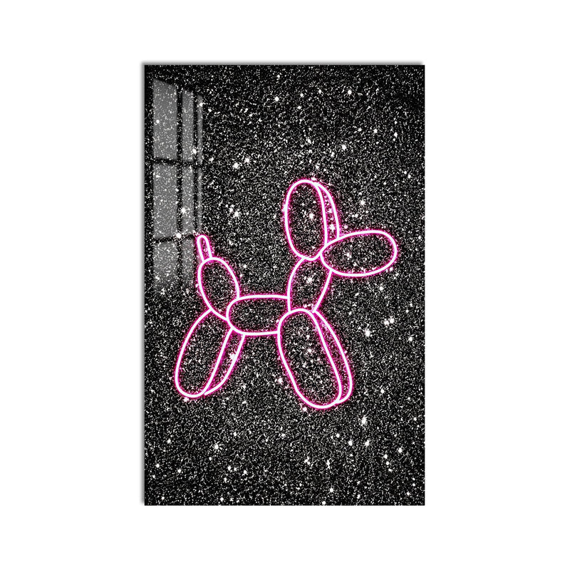 Artronauts Glass Print Neon Balloon Dog Glass Wall Art