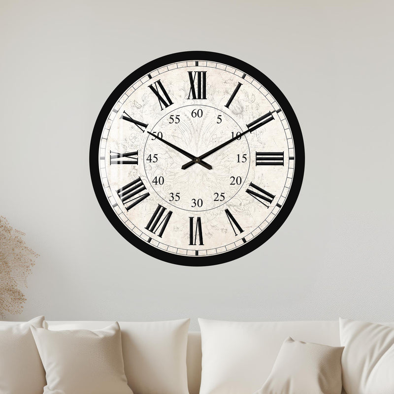 Vintage Roman Numerals with black frame