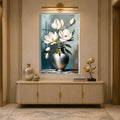 Ivory Magnolia Elegance with silver frame