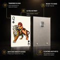 Wild Card Glamour — tempered glass, ultra HD print, ready to hang