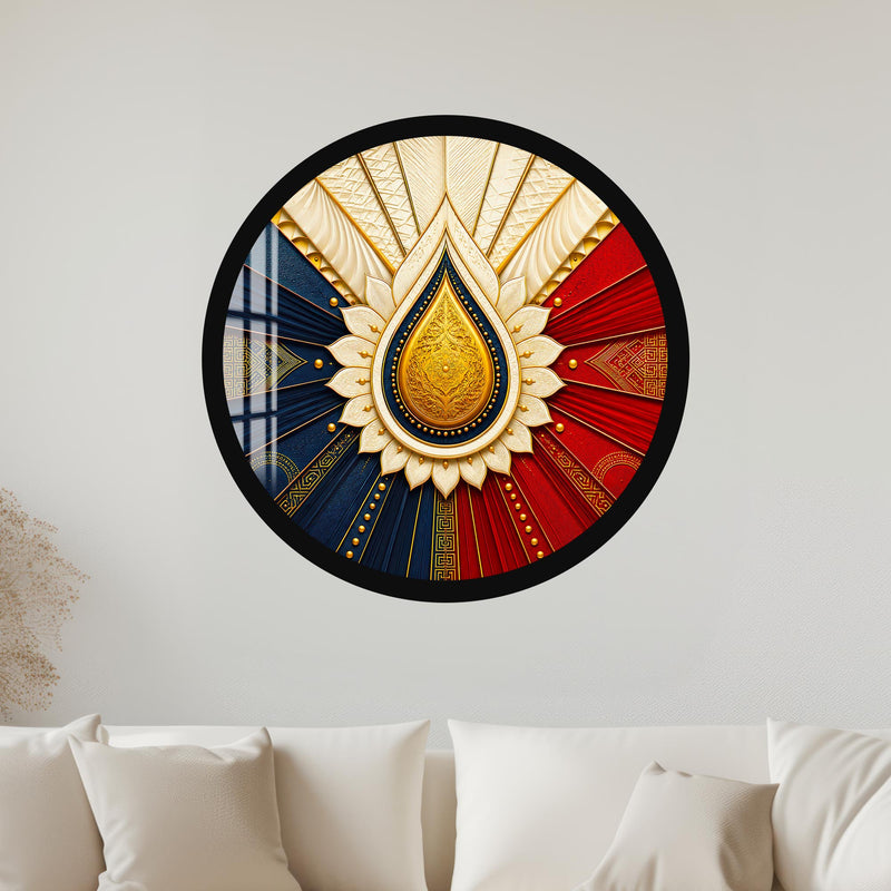 Sacred Flame Mandala with black frame