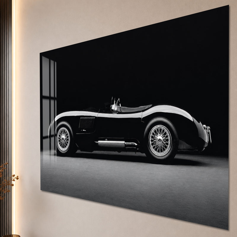 Classic Black Roadster close-up angled detail