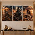 Warrior Sunset with silver frame