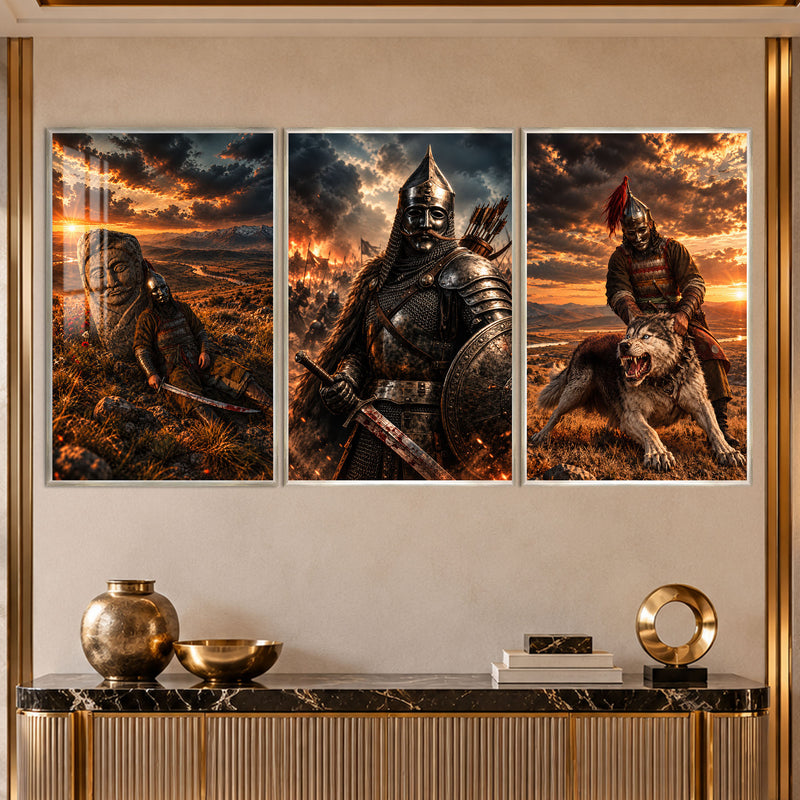 Warrior Sunset with silver frame