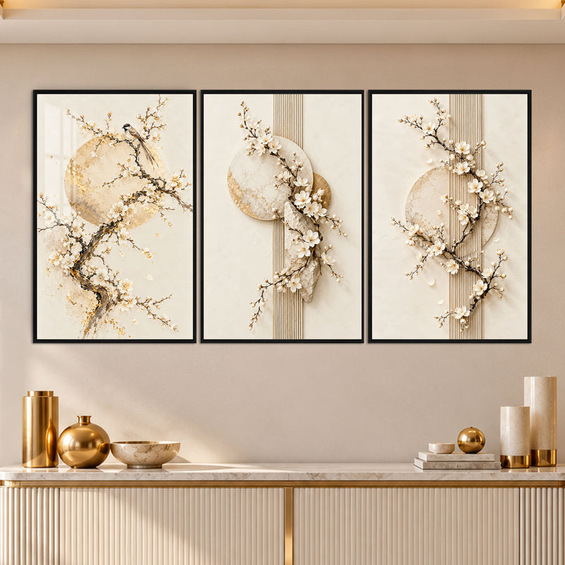 Golden Blossom with black frame