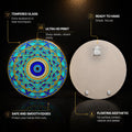 Blue Gold Evil Eye Star Mandala — tempered glass, ultra HD print, ready to hang