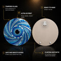 Mirrored Mosaic Vortex — tempered glass, ultra HD print, ready to hang