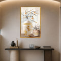 Golden Blossom Vases with gold frame