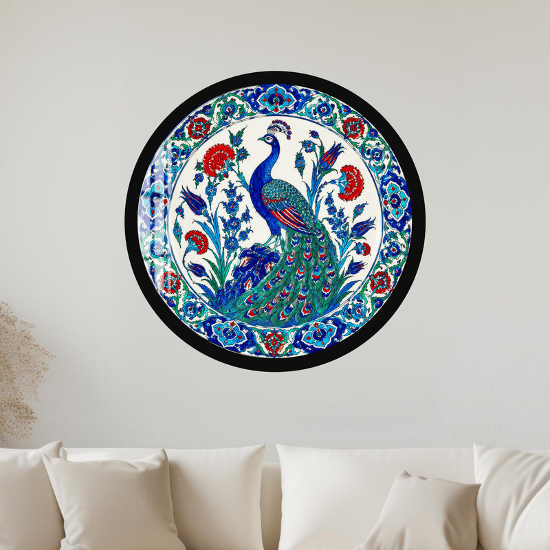 Ottoman Peacock Garden with black frame