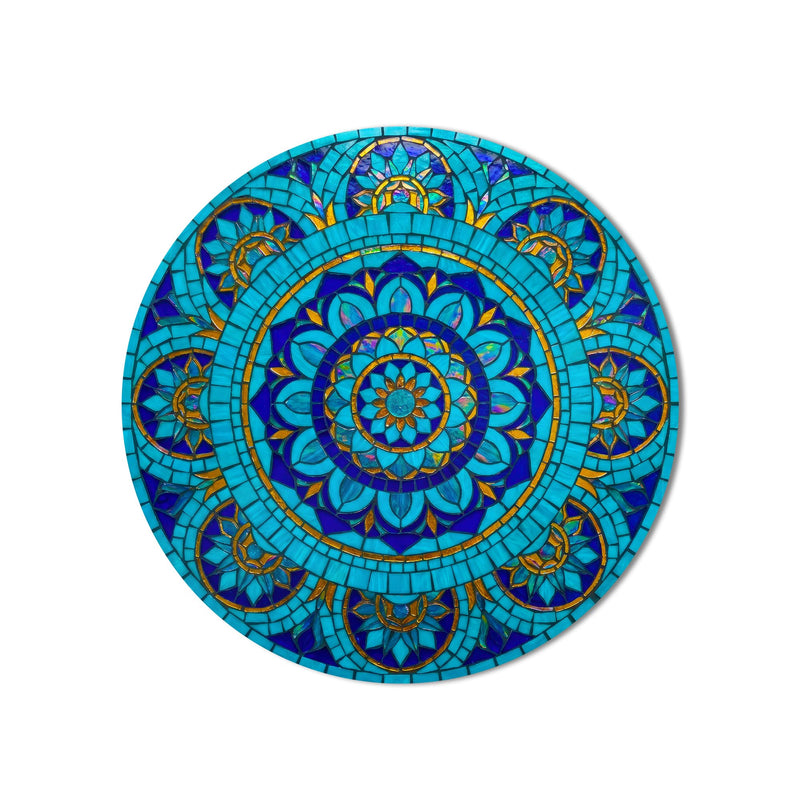 Turquoise Mosaic Mandala III product shot on white background