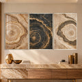 Golden Tree Ring II with silver frame