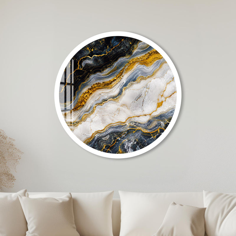 Gilded Marble Flow with white frame