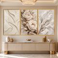 Ivory Floral with gold frame