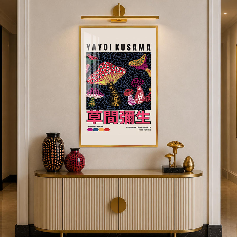 Polka Dot Mushrooms with gold frame