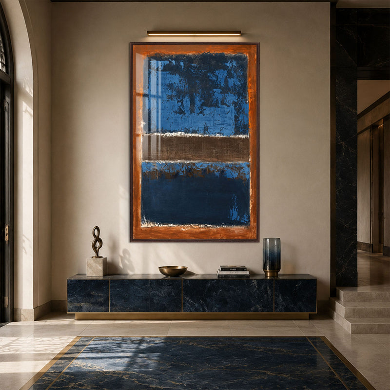 Artronauts Glass Print 12x18 cm | 4.7"x7.1" / Walnut Midnight Horizon Glass Wall Art